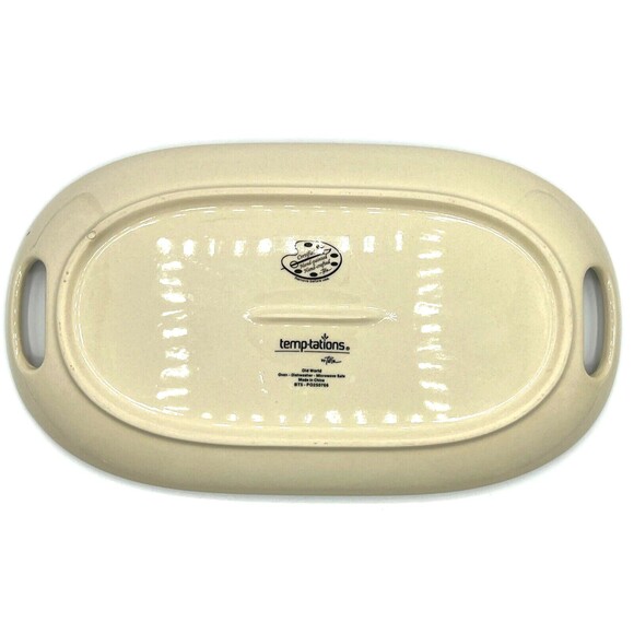 Temptations by Tara Serving Platter Old World Classic Handpainted Cream Floral - Picture 6 of 13